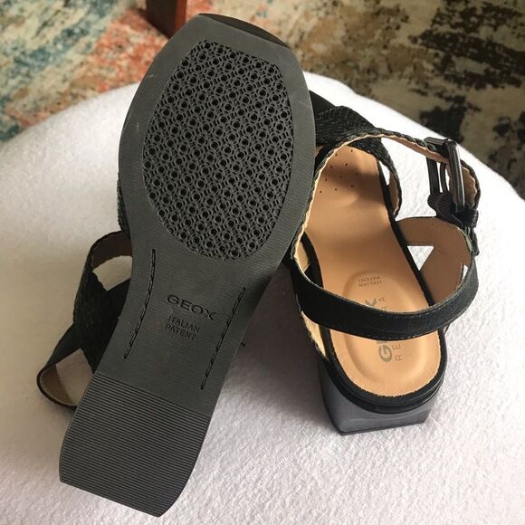 New Geox Sandals Wedge for Women Black 37 1/2 - Picture 6 of 12